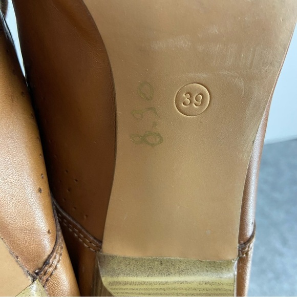 Bata Buttery Soft Tan Leather Classic Tie Heels Women’s Size 39 or US 8 - Picture 7 of 9